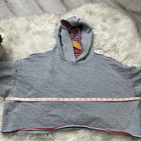 Free People FP Movement Wandering Soul Reversible Hoodie in Heather Grey w/ Red - Picture 4 of 8